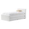 Baxton Studio Cosmo Modern and Contemporary White Faux Leather Twin Size Trundle Bed 123-6836 - alternate 1